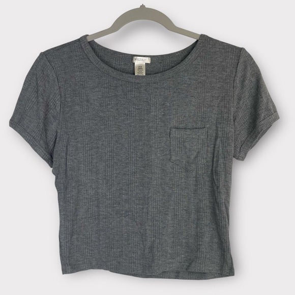 Bozzolo Tops - Bozzolo x Fashion Nova Paulina Gray Ribbed Crop Top Large